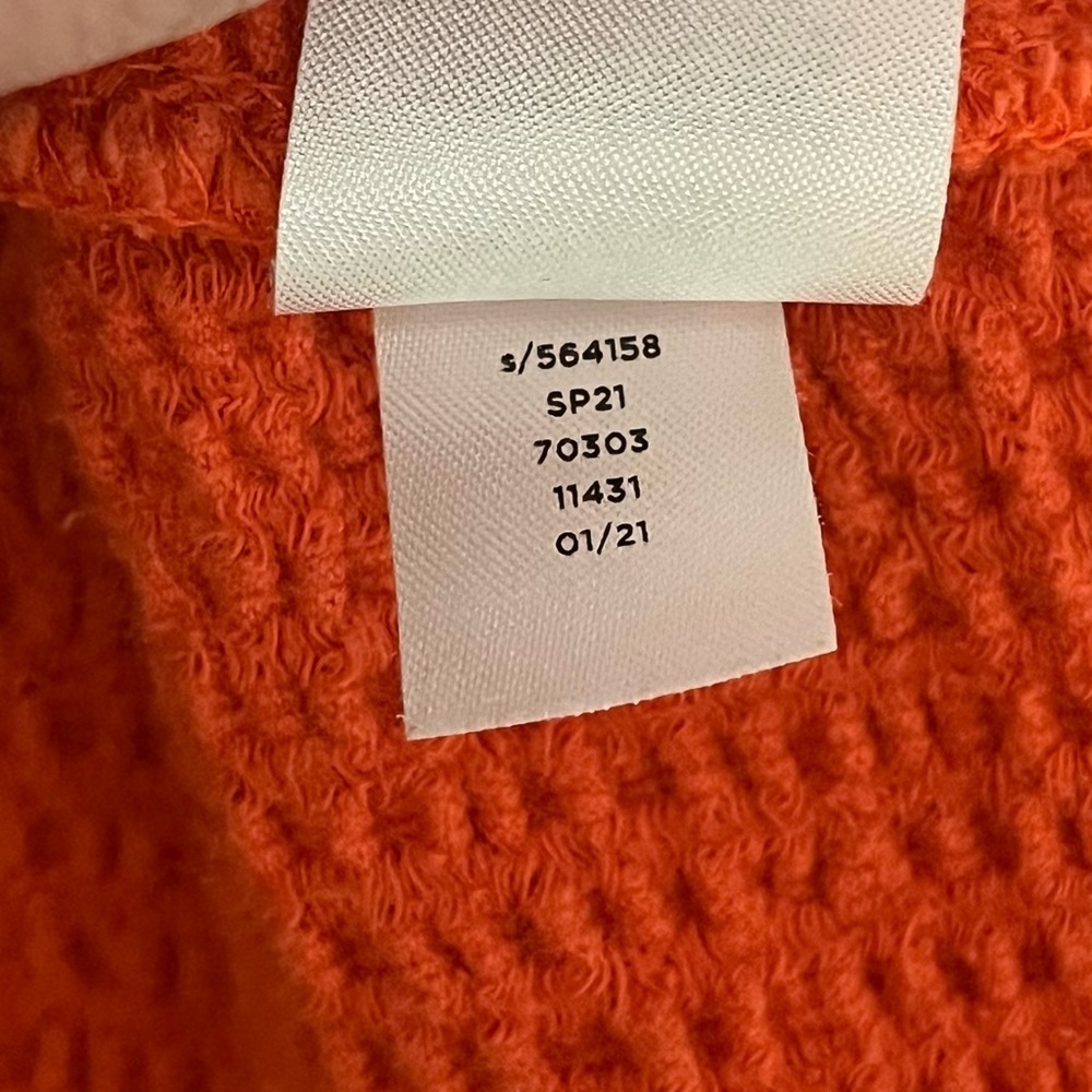 Ann Taylor LOFT Seersucker Tie Front Square Neck Puff Sleeve Top Orange XS - Picture 7 of 10